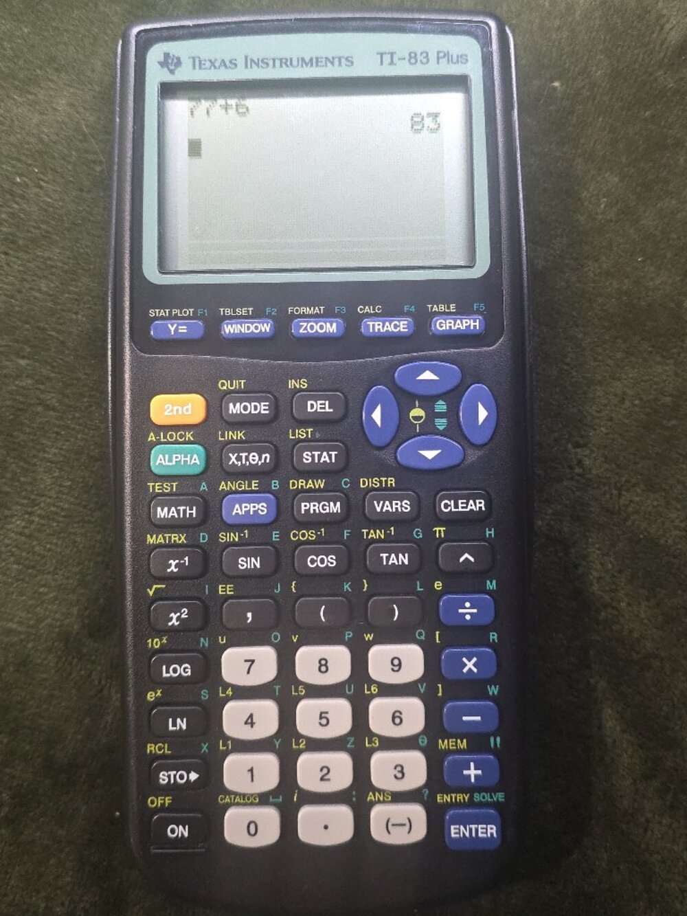 Texas Instruments TI-83 Plus Graphing Calculator - Tested Working